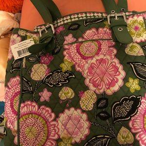 Vera Bradley NWT tote Pink Moss Green pattern